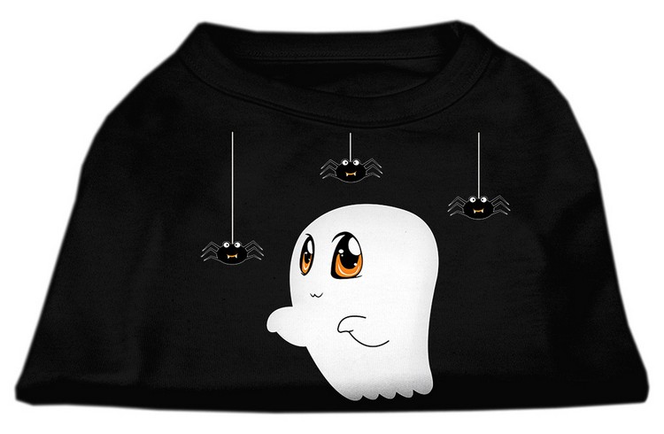 Sammy the Ghost Screen Print Dog Shirt Black XS